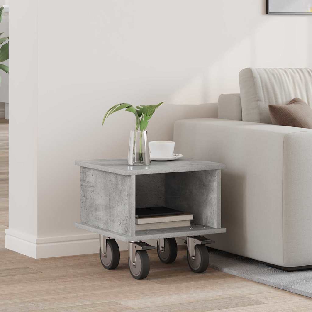 Meuble TV 37 x 35 x 35 cm Gris béton Bois d'ingénierie - XIOS