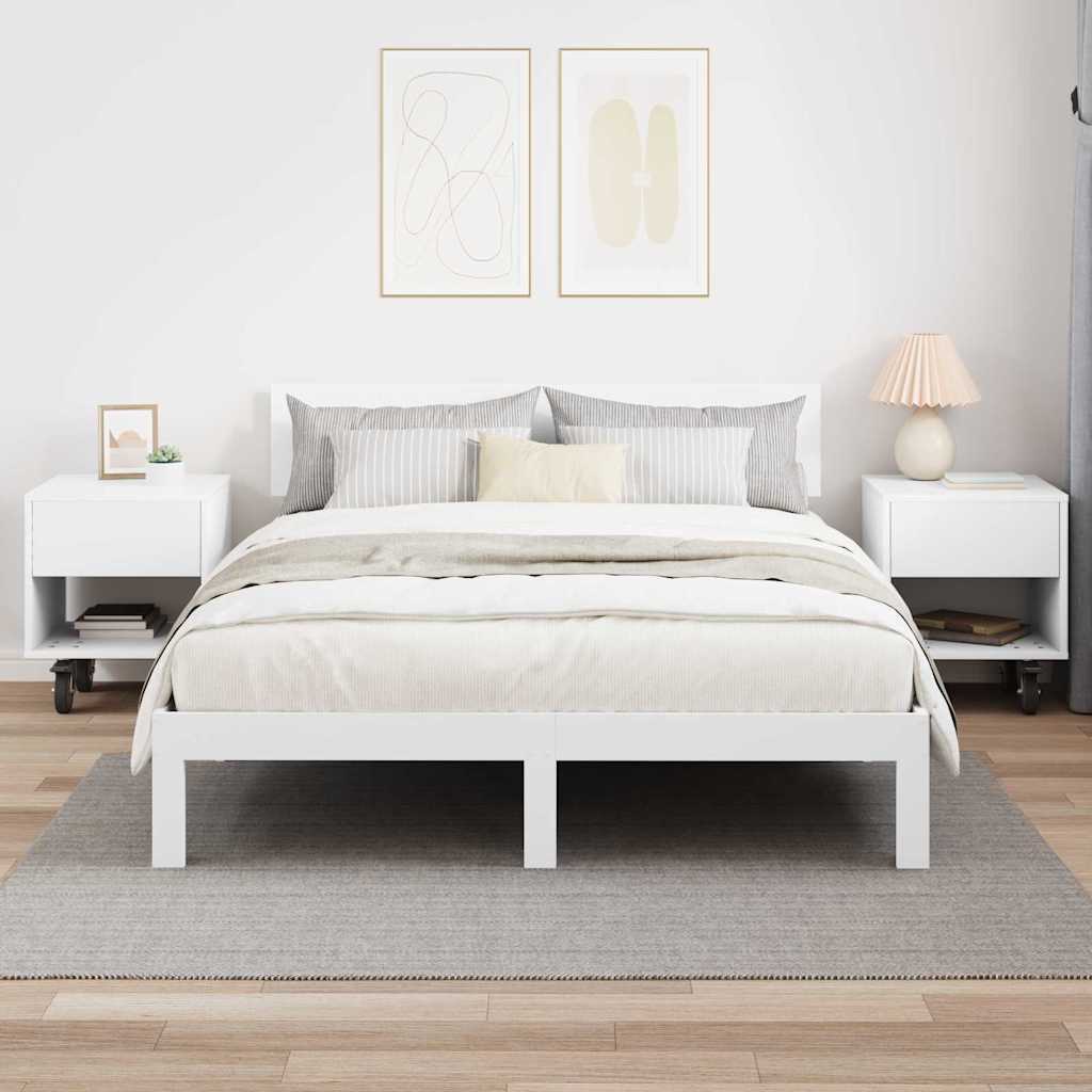 Table de chevet 2 pcs Blanc 40,5 x 40 x 48 cm Bois d'ingénierie - XIOS