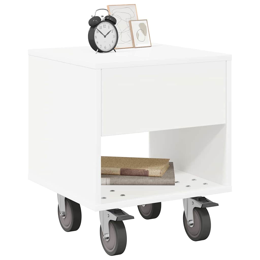 Table de chevet 2 pcs Blanc 40,5 x 40 x 48 cm Bois d'ingénierie - XIOS