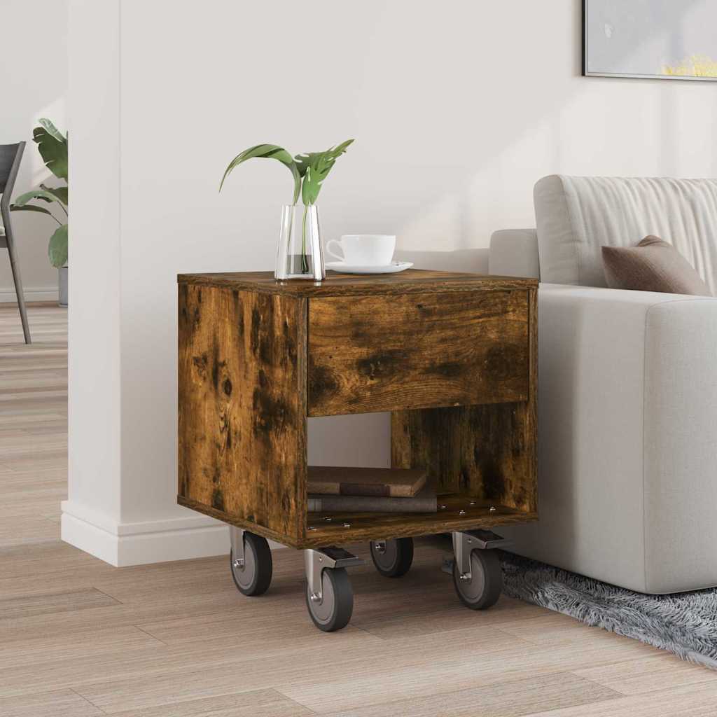 Table de chevet Chêne fumé 40,5 x 40 x 48 cm Bois d'ingénierie - XIOS