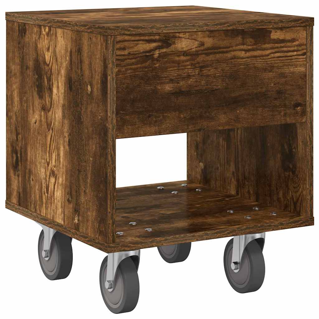 Table de chevet Chêne fumé 40,5 x 40 x 48 cm Bois d'ingénierie - XIOS