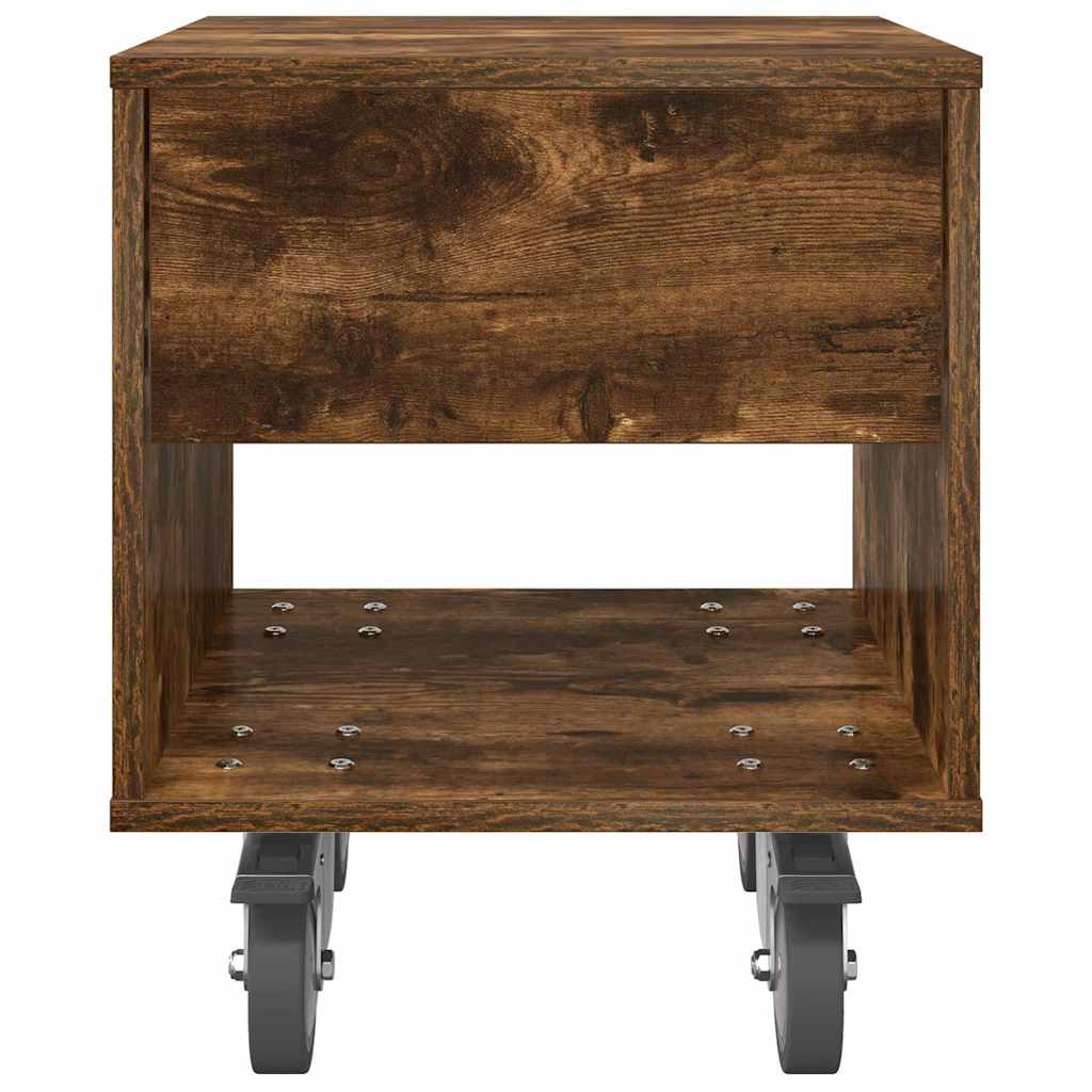 Table de chevet Chêne fumé 40,5 x 40 x 48 cm Bois d'ingénierie - XIOS