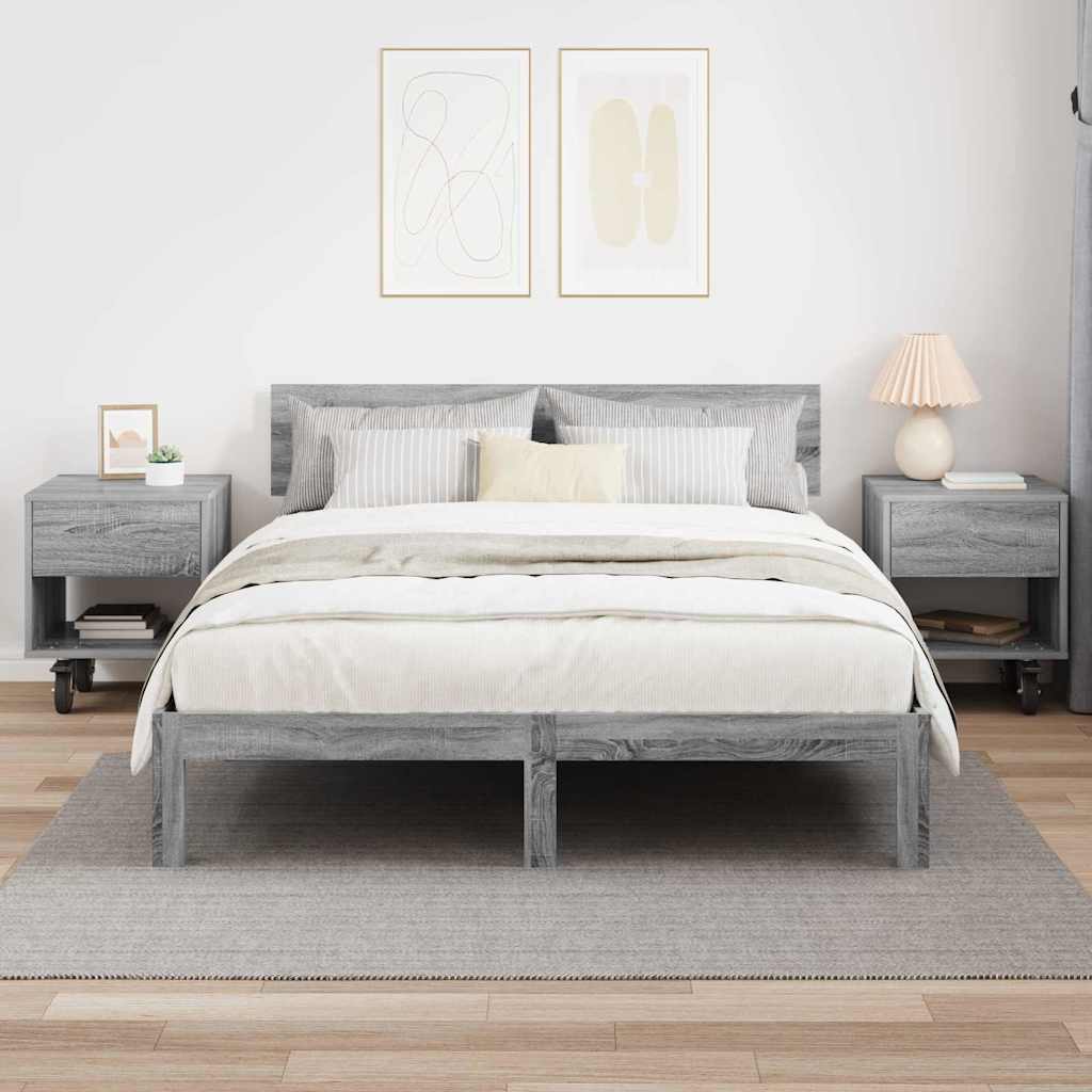 Table de chevet 2 pcs Gris Sonoma 40,5 x 40 x 48 cm - XIOS