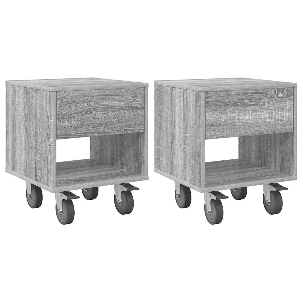 Table de chevet 2 pcs Gris Sonoma 40,5 x 40 x 48 cm - XIOS