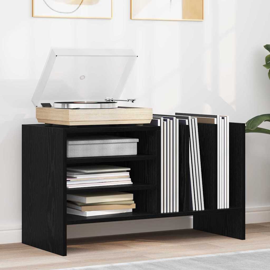 Meuble à vinyles Chêne noir 78,5 x 35 x 45 cm Bois d'ingénierie - XIOS
