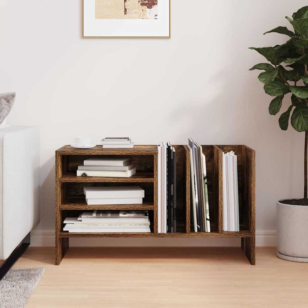 Meuble à vinyles Chêne fumé 78,5 x 35 x 45 cm Bois d'ingénierie