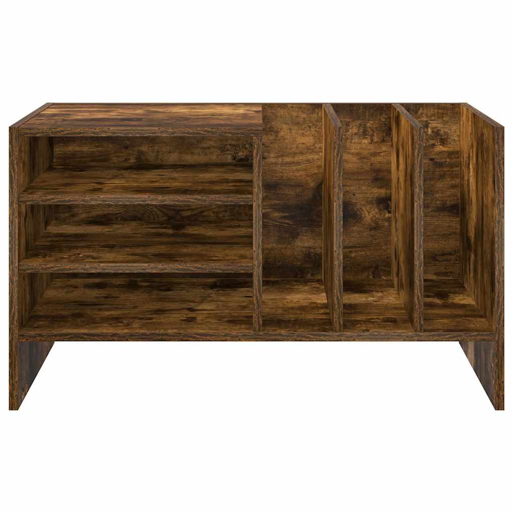 Meuble à vinyles Chêne fumé 78,5 x 35 x 45 cm Bois d'ingénierie
