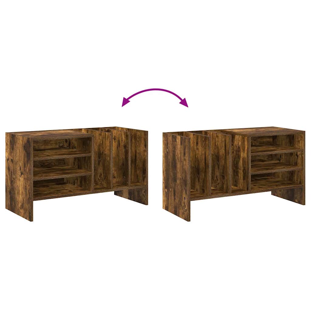 Meuble à vinyles Chêne fumé 78,5 x 35 x 45 cm Bois d'ingénierie