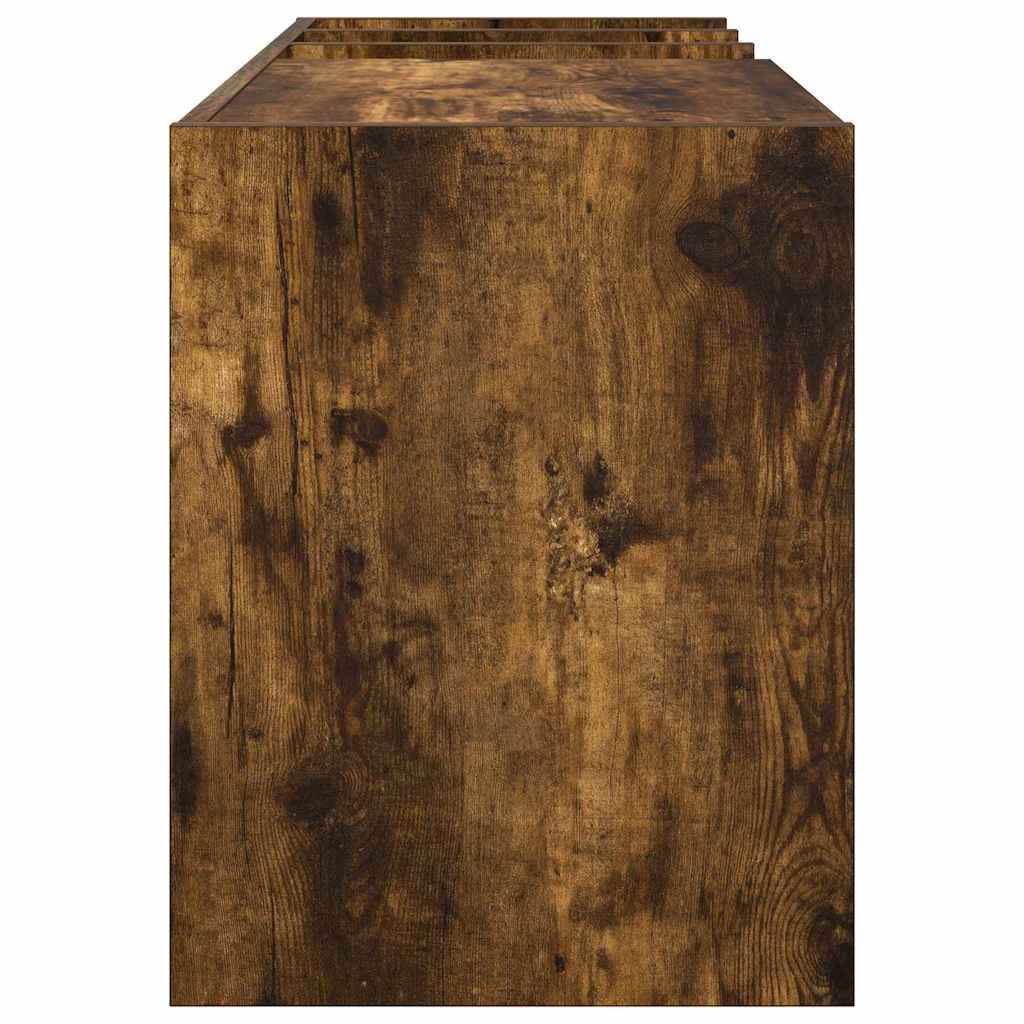 Meuble à vinyles Chêne fumé 78,5 x 35 x 45 cm Bois d'ingénierie