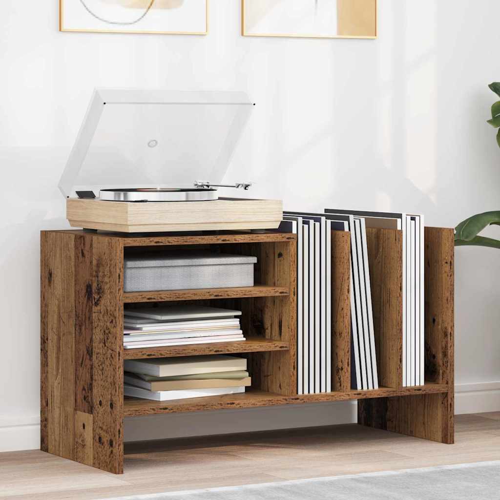 Meuble à vinyles avec étagère Bois ancien 78,5 x 35 x 45 cm - XIOS