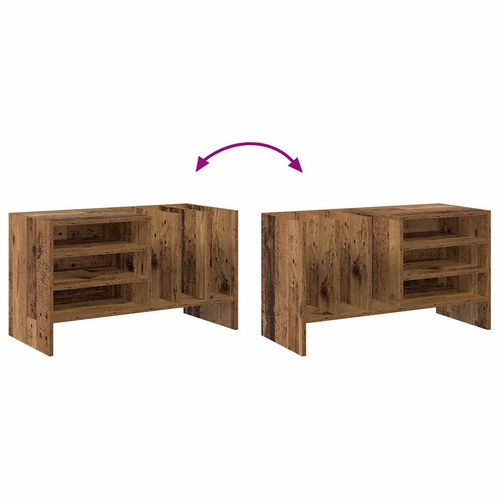 Meuble à vinyles avec étagère Bois ancien 78,5 x 35 x 45 cm - XIOS