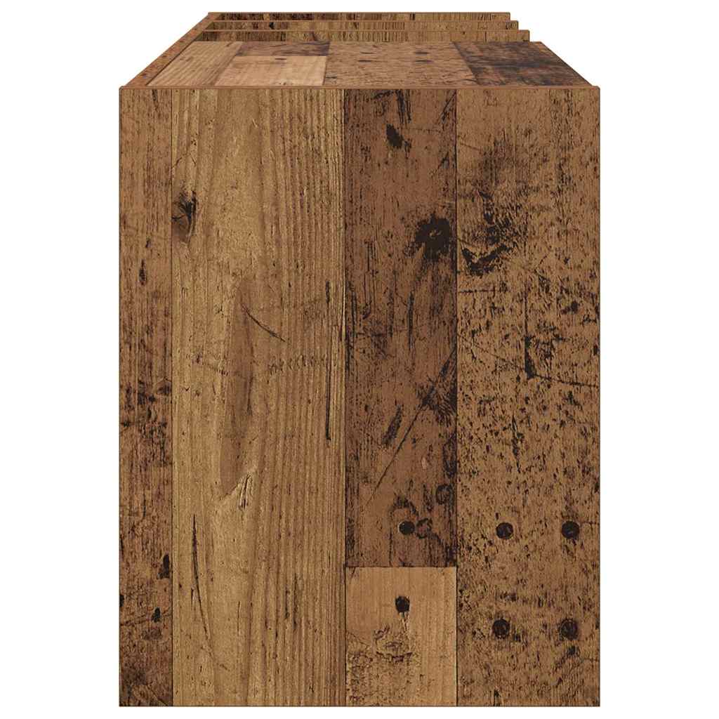 Meuble à vinyles avec étagère Bois ancien 78,5 x 35 x 45 cm - XIOS