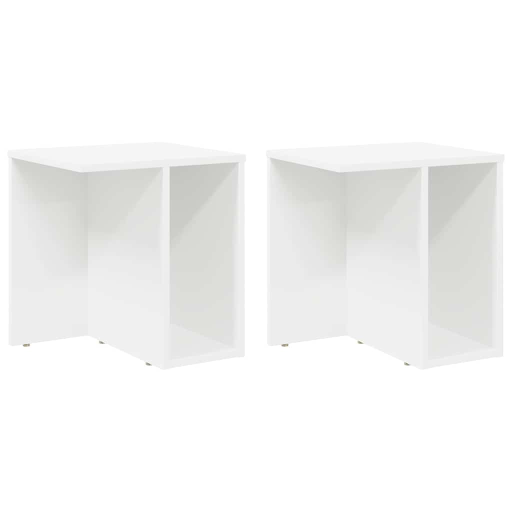 Table d'appoint 2 pcs Blanc 37 x 32 x 40 cm Bois d'ingénierie - XIOS