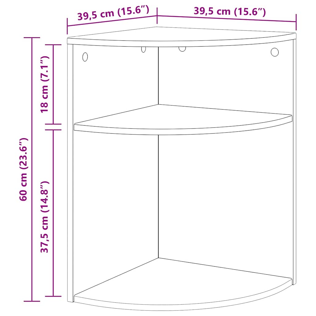 Table d'appoint Chêne Sonoma 39,7 x 39,7 x 60 cm - XIOS