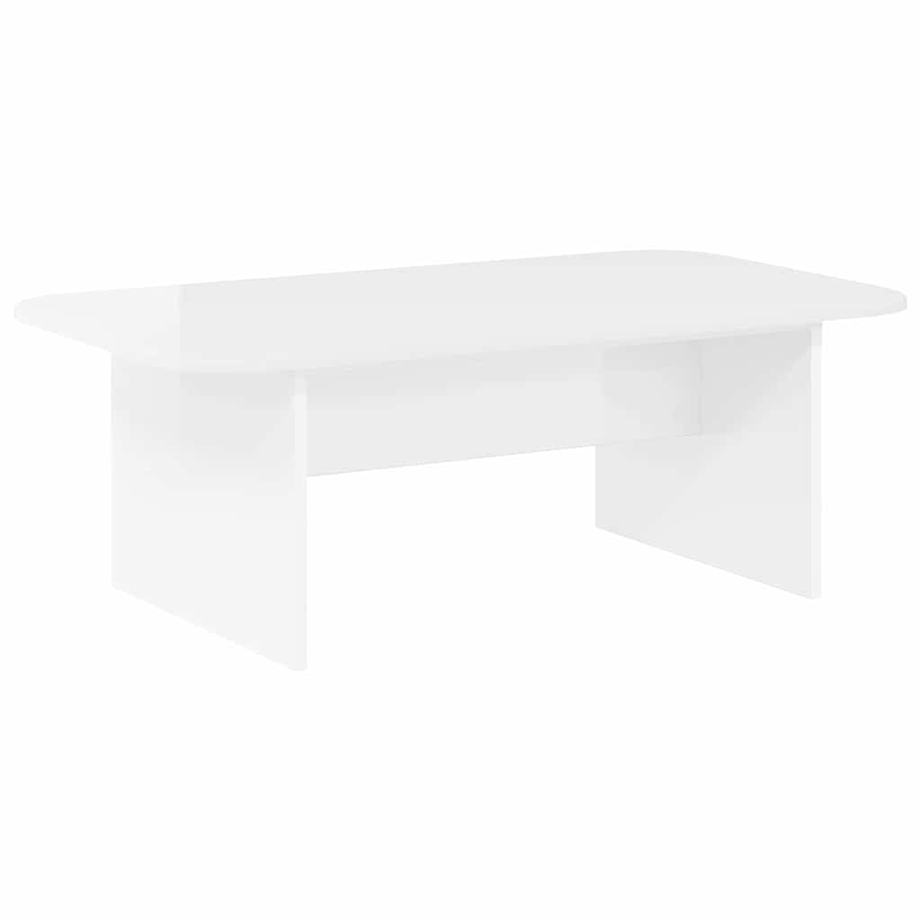 Table basse Blanc brillant 93 x 53 x 33 cm Bois d'ingénierie - XIOS