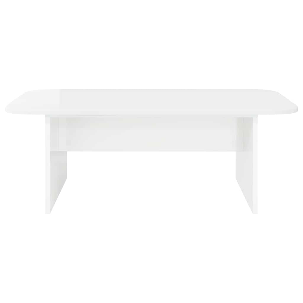 Table basse Blanc brillant 93 x 53 x 33 cm Bois d'ingénierie - XIOS