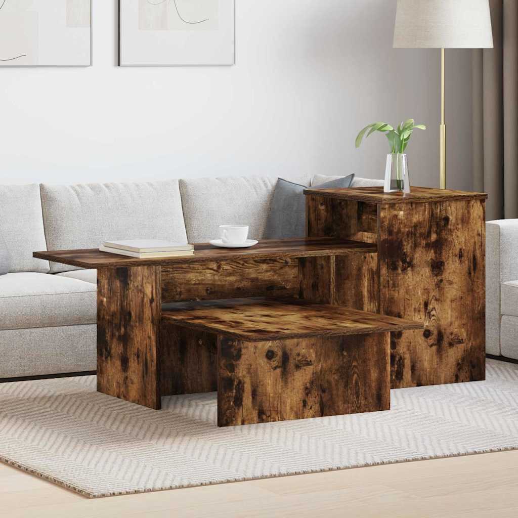Table console Chêne fumé 80 x 50 x 225 cm Bois d'ingénierie - XIOS
