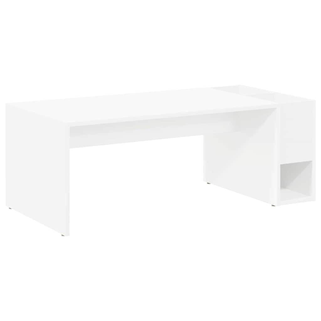 Table basse Blanc 101,5 x 50 x 37 cm Bois d'ingénierie - XIOS