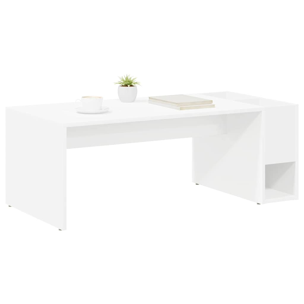 Table basse Blanc 101,5 x 50 x 37 cm Bois d'ingénierie - XIOS