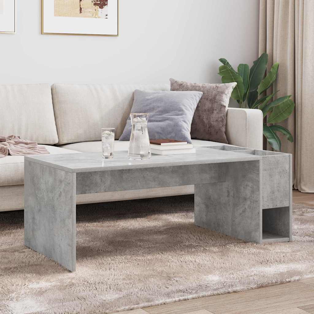 Table basse Gris béton 101,5 x 50 x 37 cm Bois d'ingénierie
