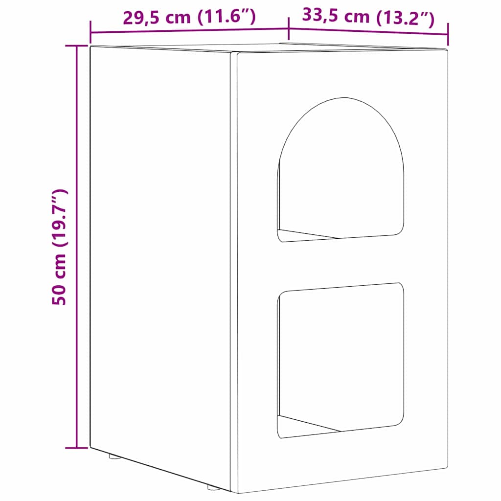 Table de chevet ELST Blanc brillant 29,5 x 33,5 x 50 cm