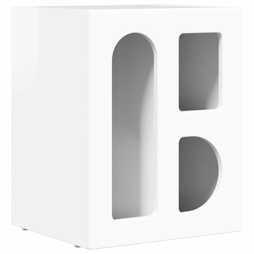 Table de chevet Blanc brillant 40 x 35 x 50 cm - XIOS