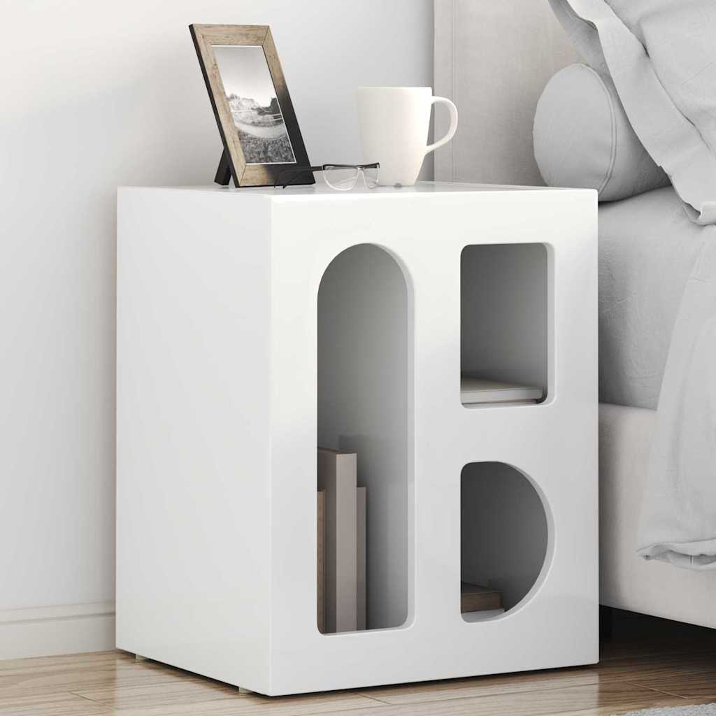 Table de chevet 2 pcs Blanc brillant 40 x 35 x 50 cm - XIOS