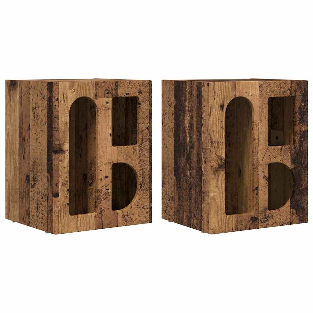 Table de chevet 2 pcs Bois ancien 40 x 35 x 50 cm - XIOS