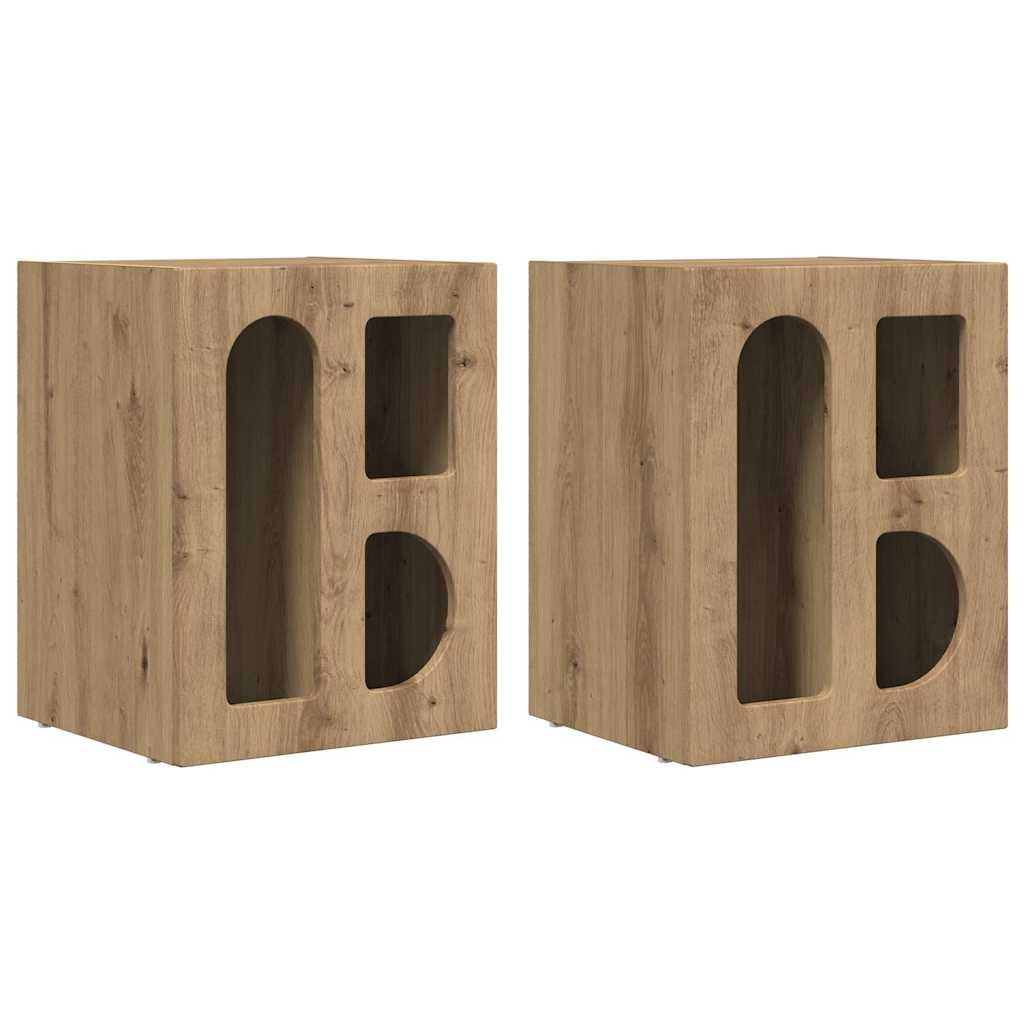Table de chevet 2 pcs Chêne artisanal 40 x 35 x 50 cm - XIOS