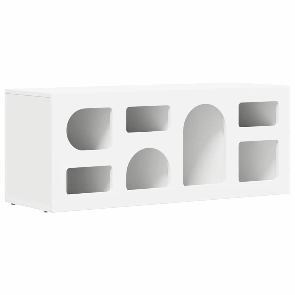 Meuble TV Blanc 100 x 35 x 40 cm Bois d'ingénierie - XIOS