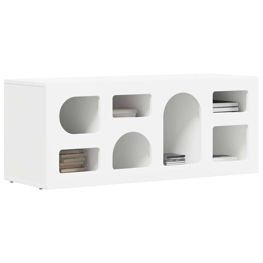 Meuble TV Blanc 100 x 35 x 40 cm Bois d'ingénierie - XIOS