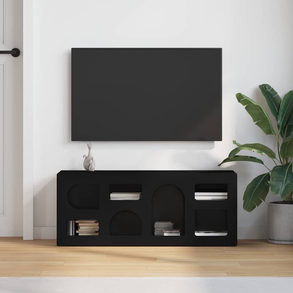 Meuble TV Noir 100 x 35 x 40 cm Bois d'ingénierie - XIOS