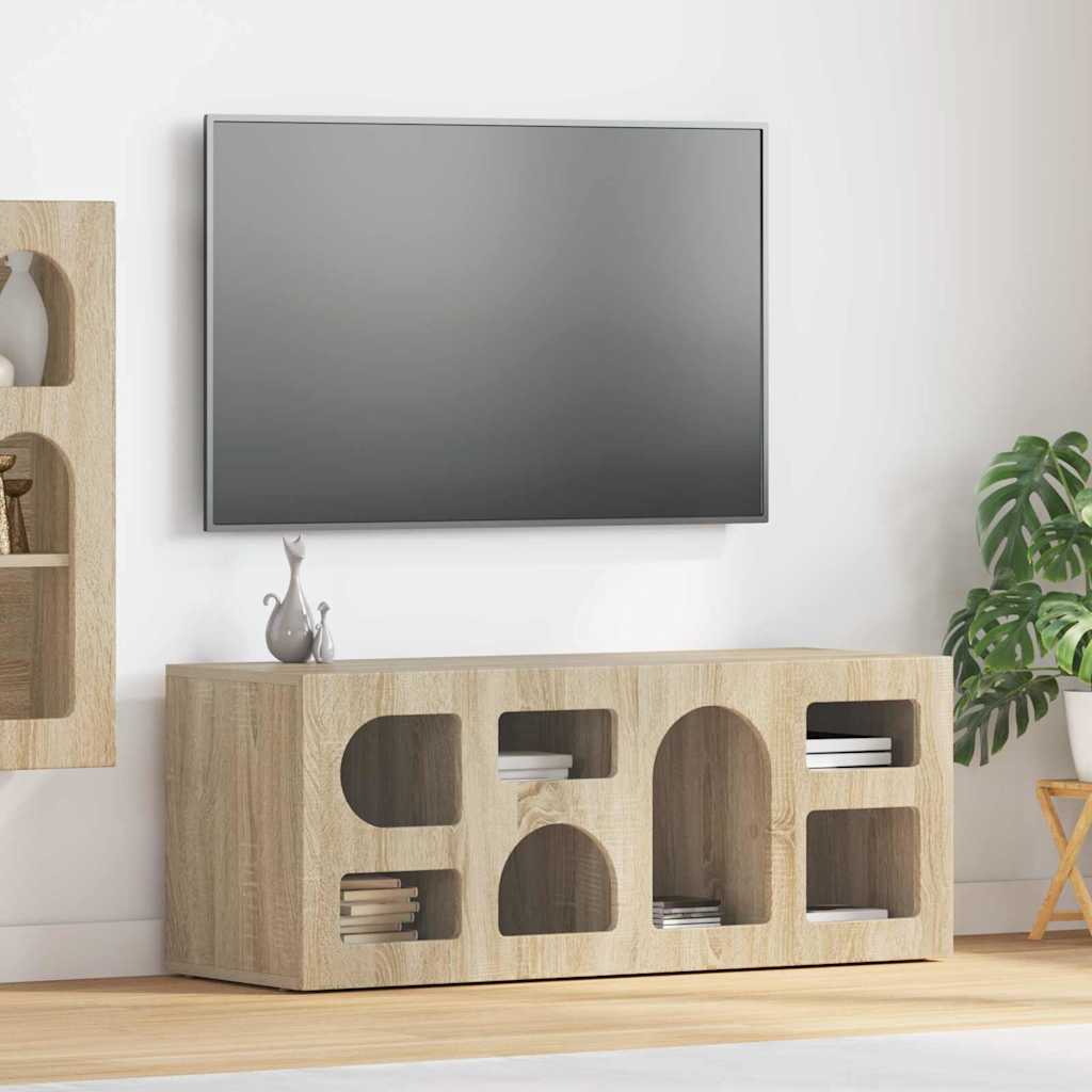 Meuble TV Chêne Sonoma 100 x 35 x 40 cm Bois d'ingénierie - XIOS