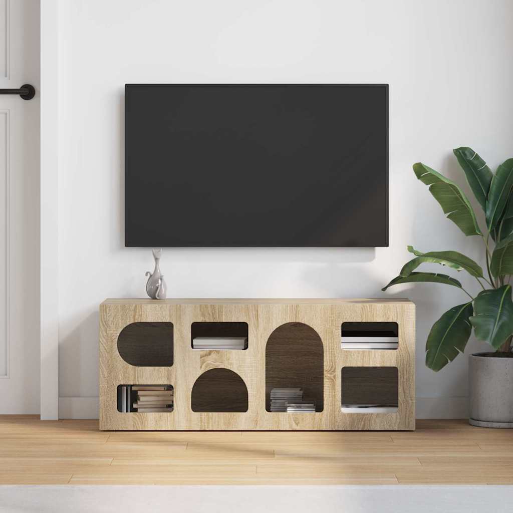 Meuble TV Chêne Sonoma 100 x 35 x 40 cm Bois d'ingénierie - XIOS