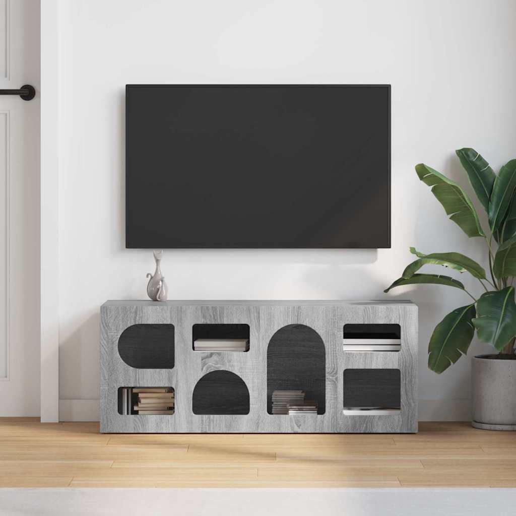 Meuble TV Gris Sonoma 100 x 35 x 40 cm Bois d'ingénierie - XIOS