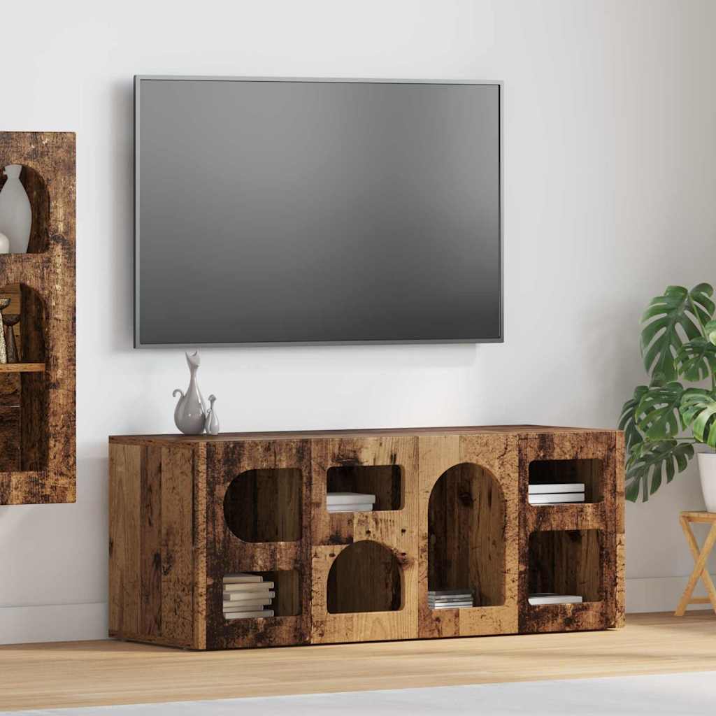 Meuble TV Bois ancien 100 x 35 x 40 cm Bois d'ingénierie - XIOS
