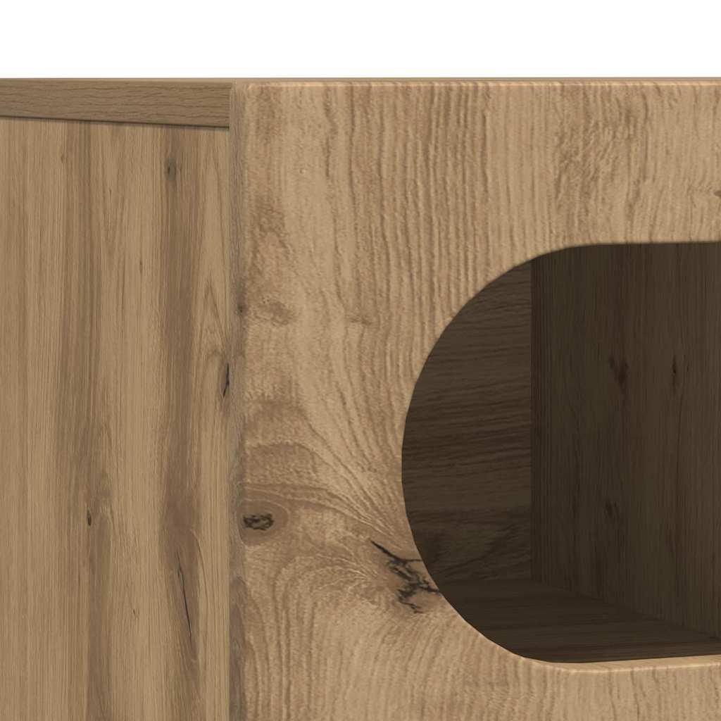 Meuble TV Chêne artisanal 100 x 35 x 40 cm Bois d'ingénierie - XIOS