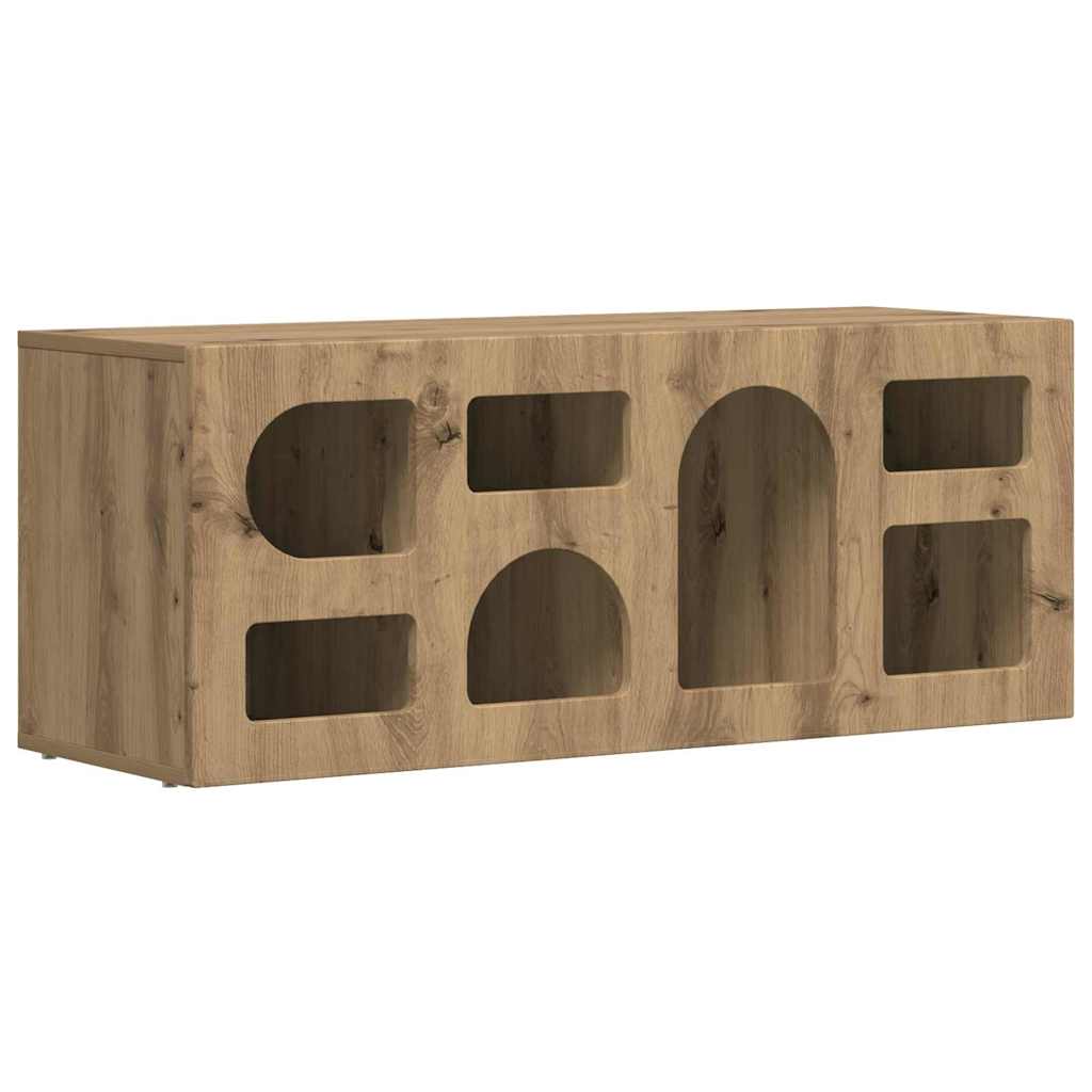 Meuble TV Chêne artisanal 100 x 35 x 40 cm Bois d'ingénierie - XIOS
