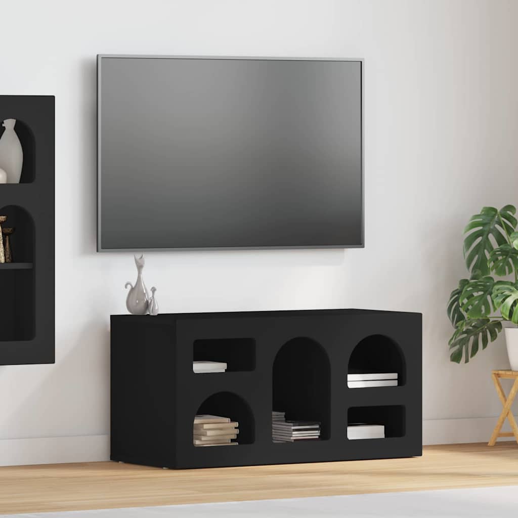 Meuble TV Noir 80 x 35 x 40 cm Bois d'ingénierie - XIOS