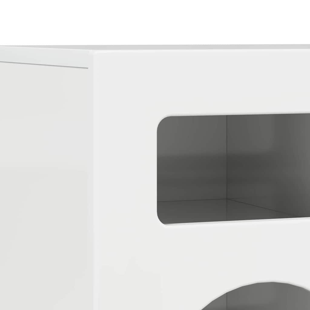Meuble TV Blanc brillant 80 x 35 x 40 cm Bois d'ingénierie - XIOS