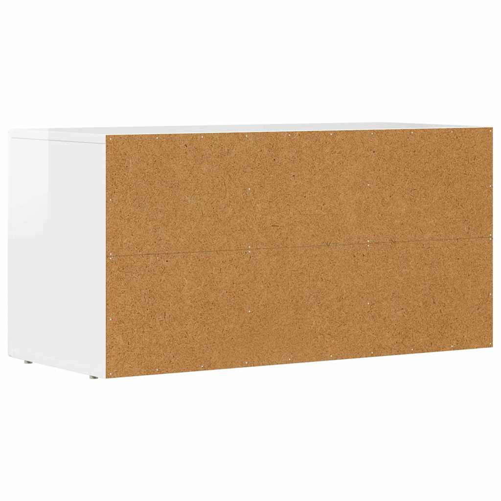 Meuble TV Blanc brillant 80 x 35 x 40 cm Bois d'ingénierie - XIOS