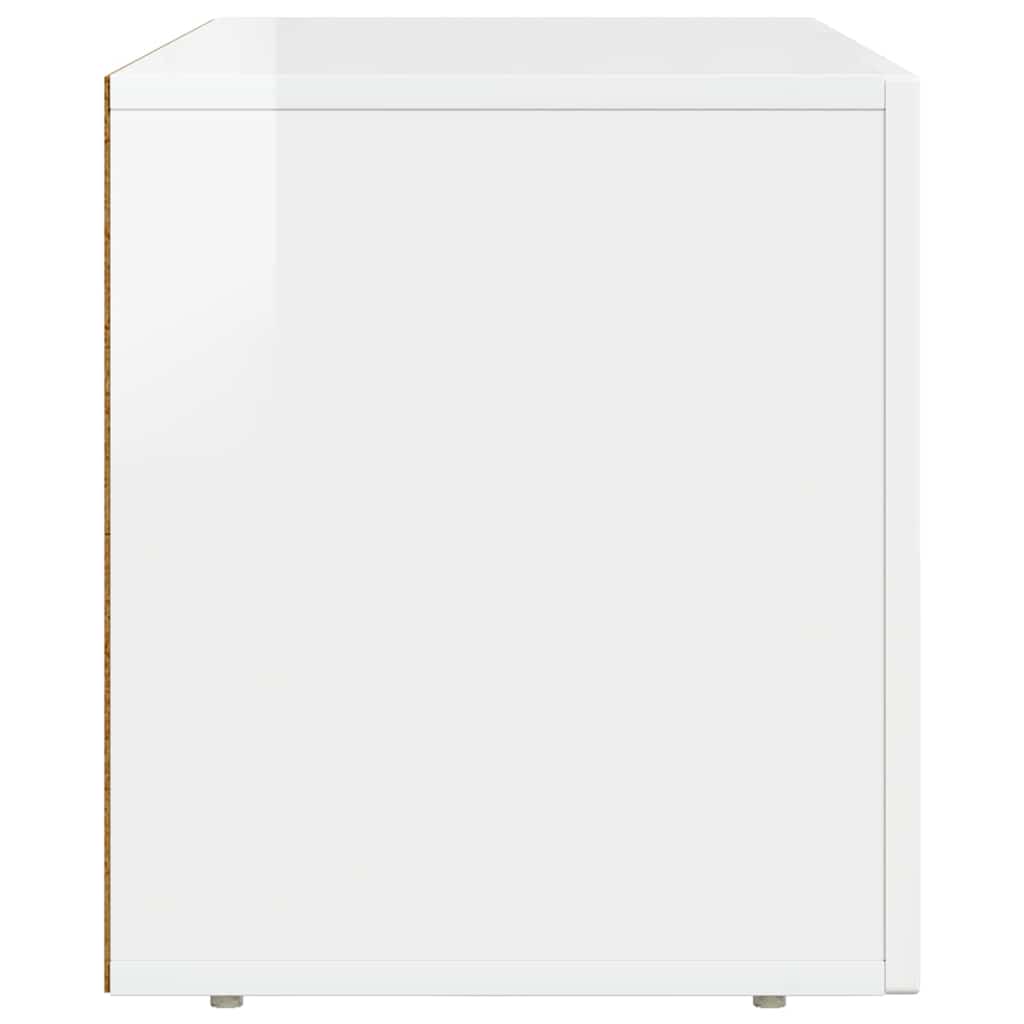 Meuble TV Blanc brillant 80 x 35 x 40 cm Bois d'ingénierie - XIOS