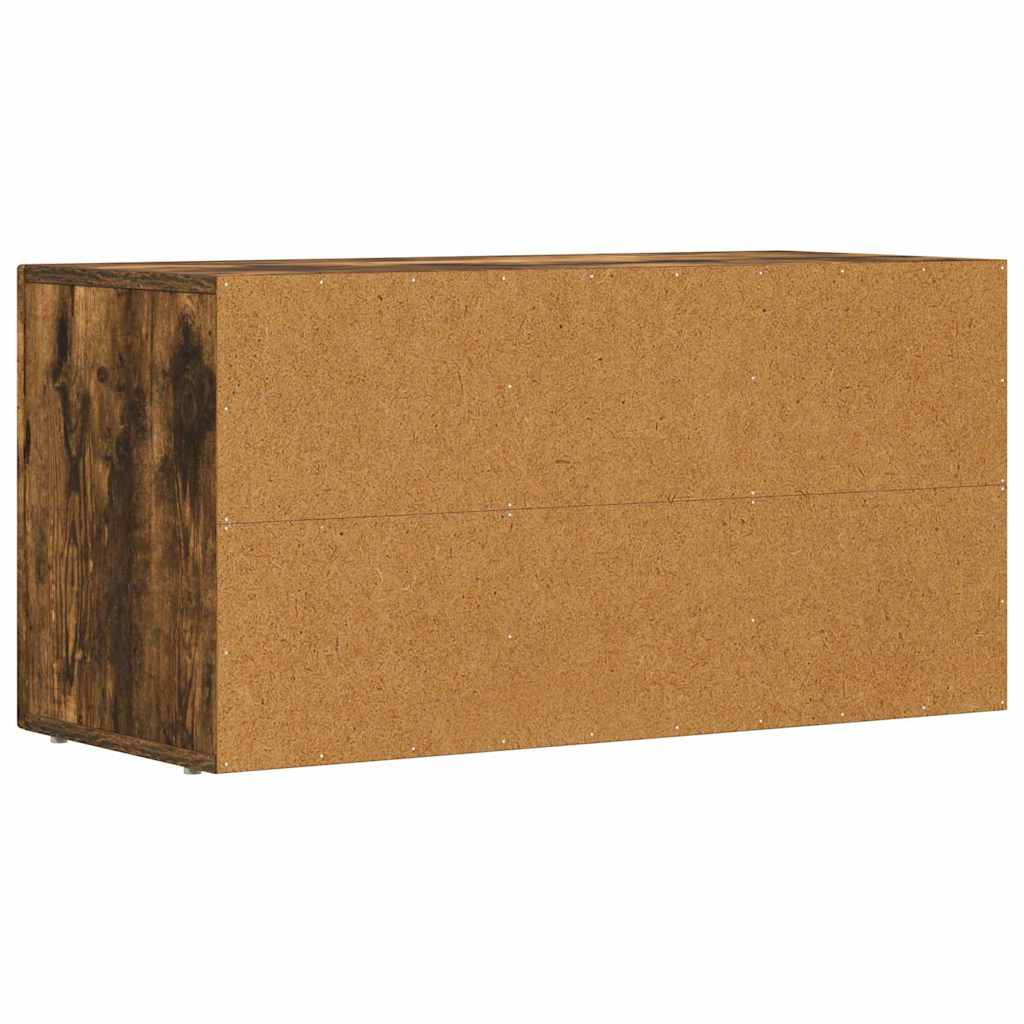 Meuble TV Chêne fumé 80 x 35 x 40 cm Bois d'ingénierie - XIOS