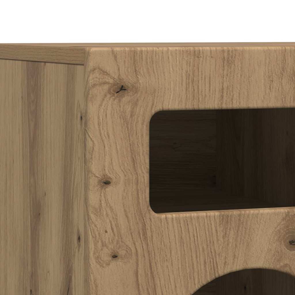 Meuble TV Chêne artisanal 80 x 35 x 40 cm Bois d'ingénierie - XIOS