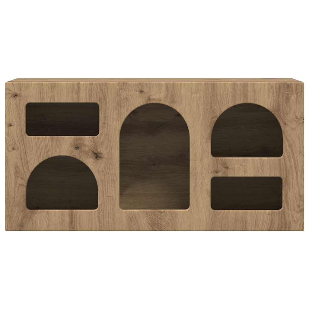 Meuble TV Chêne artisanal 80 x 35 x 40 cm Bois d'ingénierie - XIOS