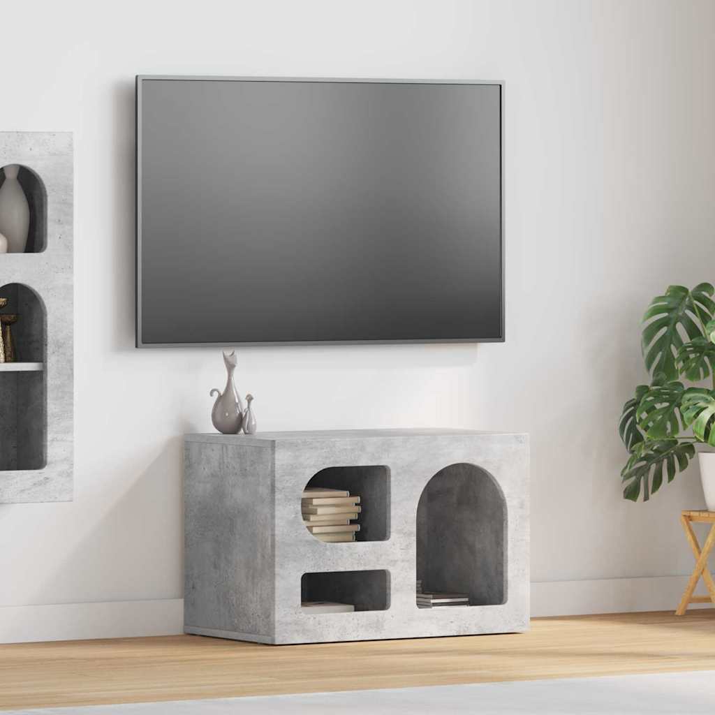 Meuble TV ELST 60 x 35 x 40 cm Gris béton Bois d'ingénierie - XIOS