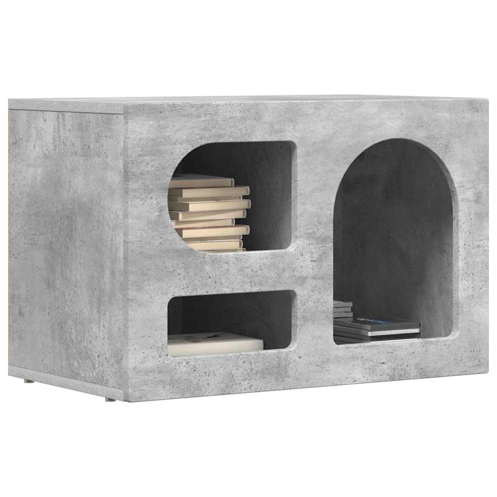 Meuble TV ELST 60 x 35 x 40 cm Gris béton Bois d'ingénierie - XIOS