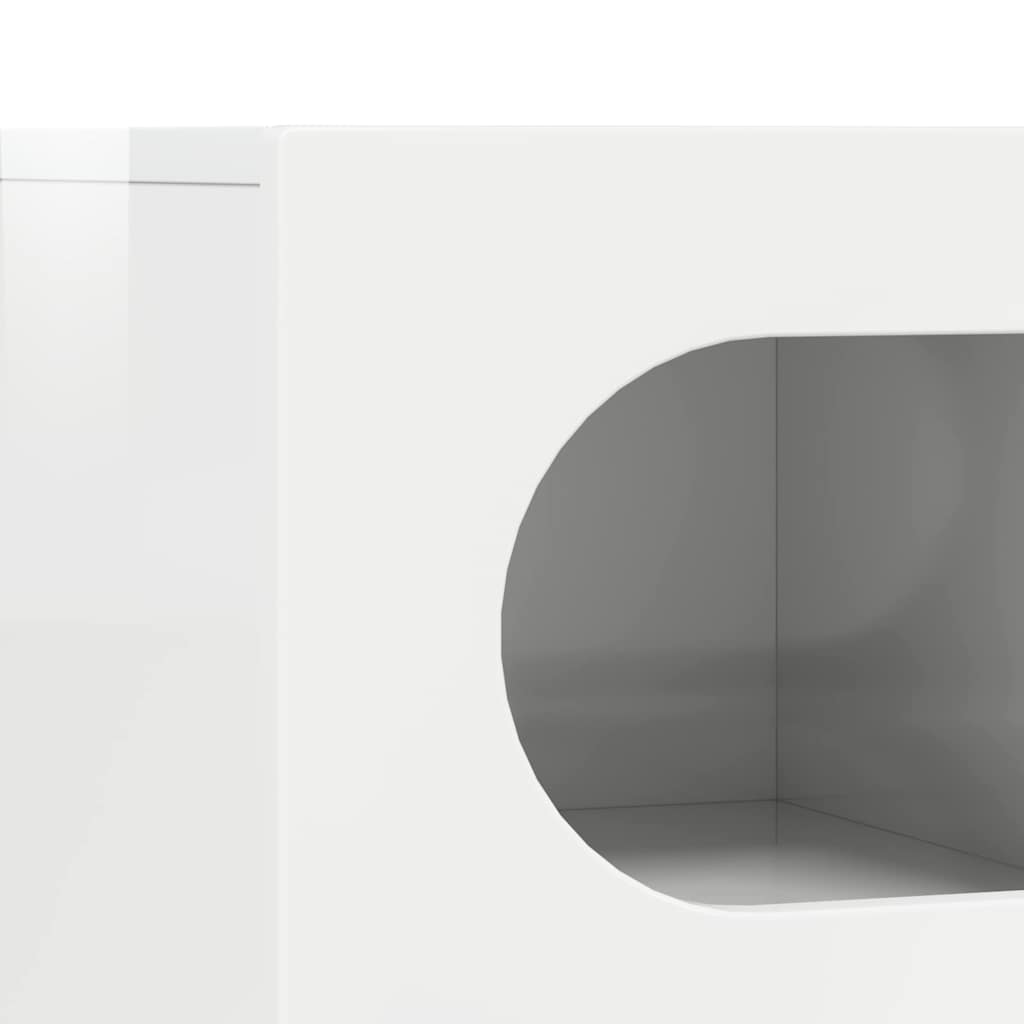 Meuble TV Blanc brillant 60 x 35 x 40 cm Bois d'ingénierie - XIOS