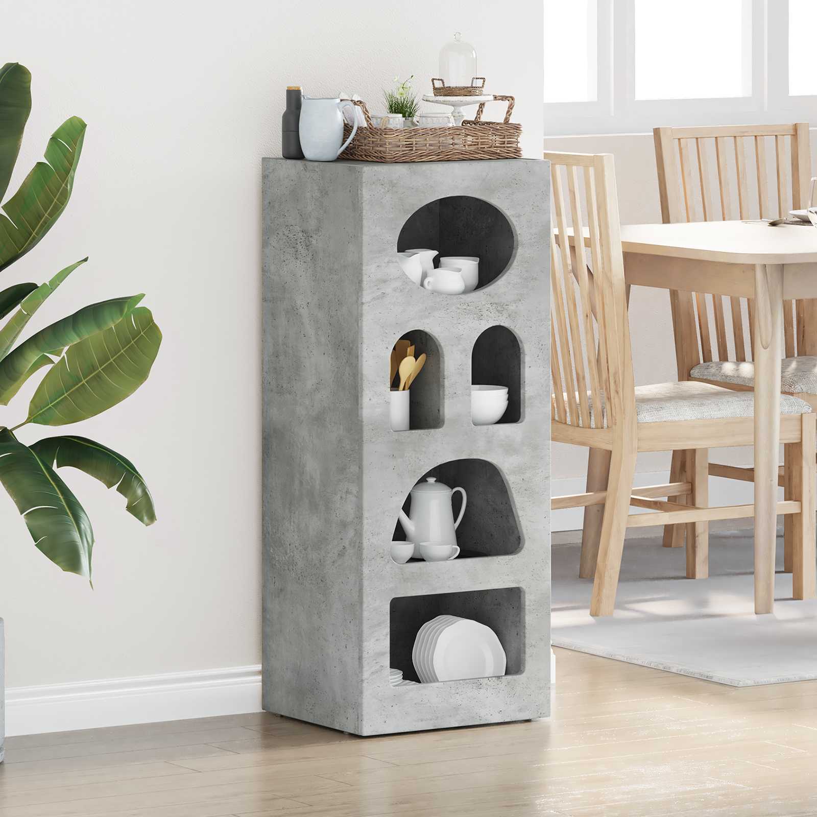 Buffet Gris béton 40 x 35 x 100,5 cm Bois d'ingénierie - XIOS