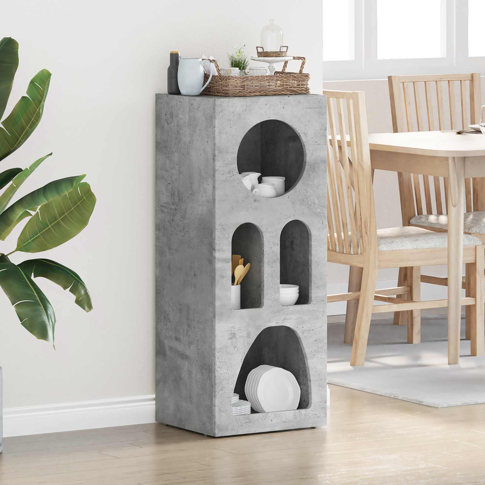 Buffet Gris béton 40 x 35 x 100.5 cm Bois d'ingénierie - XIOS